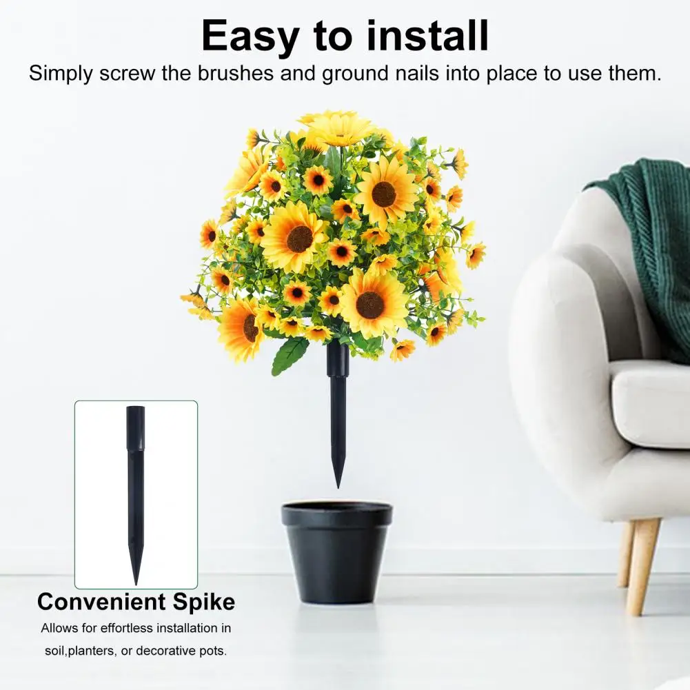 

Fake Sunflowers for Garden Uv-resistant Fake Sunflowers All-weather 22 Inch Artificial Sunflower with for Outdoor for Yard