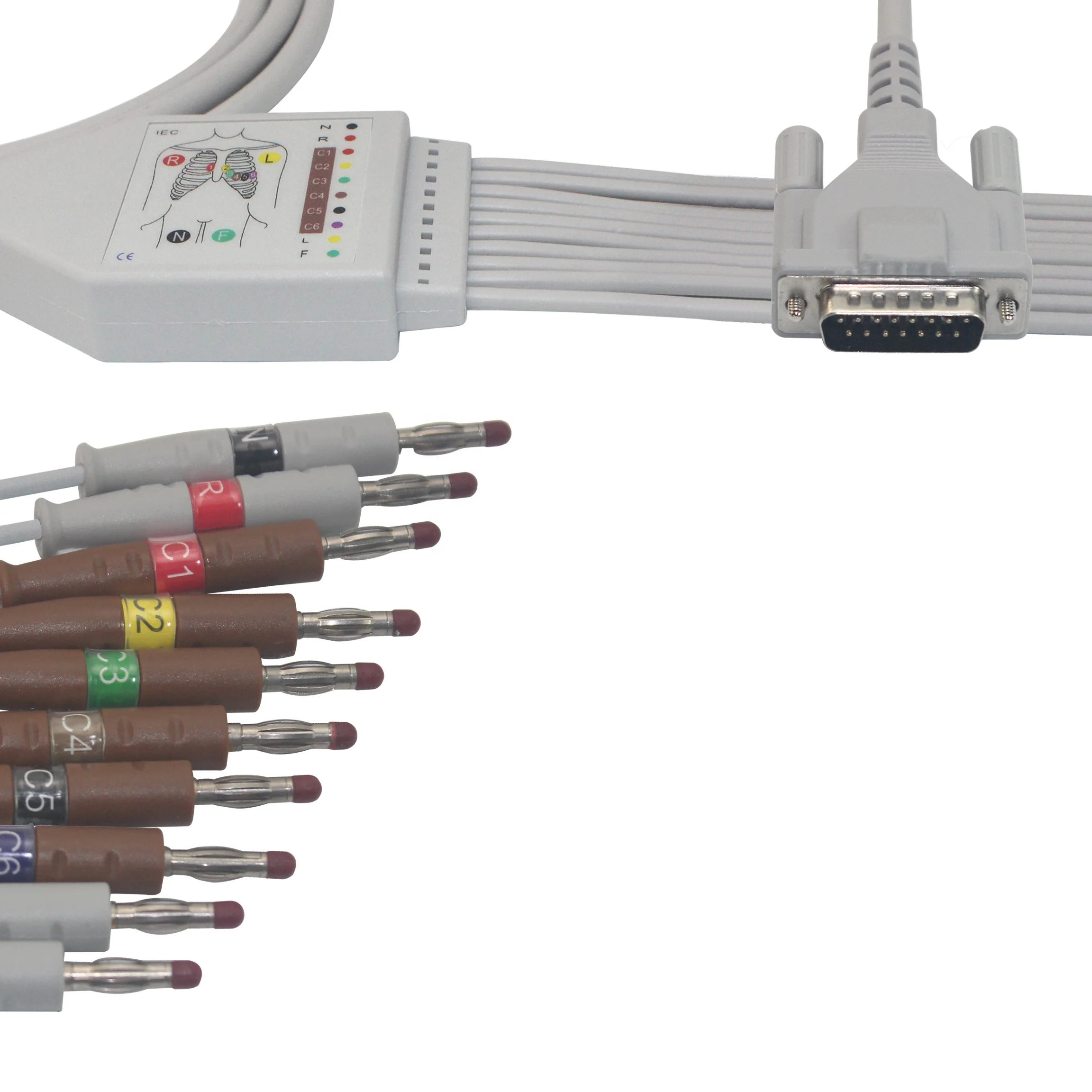 High quality 10-lead IEC banana clip adapter EKG cable