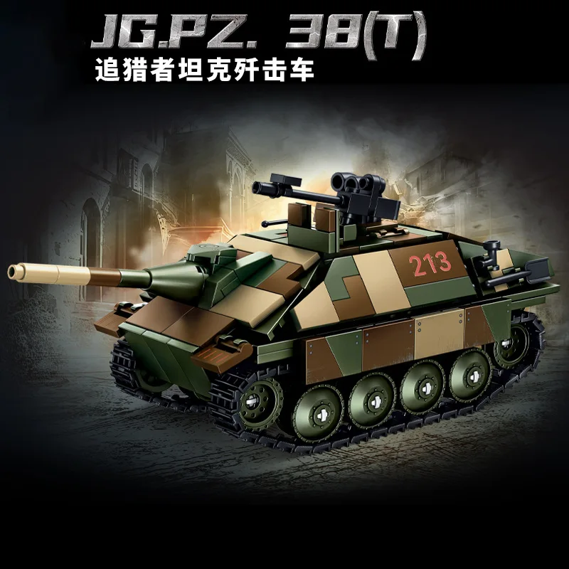 

476pcs Hunter Tank Destroyer JG.PZ.38(T) Model Kit Educational Building Blocks MOC Toy Gift for Boys