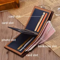 Wallet for Men Short Casual Carteras Business Foldable Wallets PU Leather Male Billetera Hombre Luxury Small Zipper Coin Purse