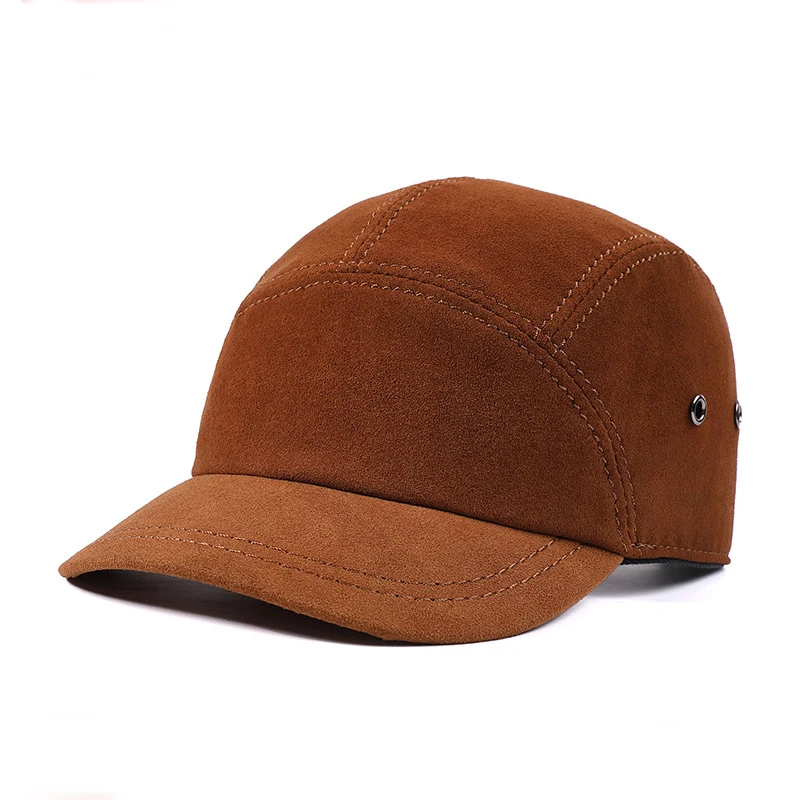 

Unisex Sheepskin Baseball Caps Genuine Leather Anti Fuzz Single Layer Design Fashionable Versatile for Autumn Winter