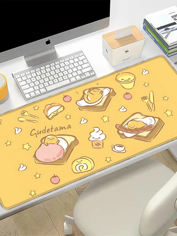 Żółta kreskówka G-Gudetama podkładka pod mysz HD drukowanie graczy komputerowe zabezpieczenie krawędzi antypoślizgowa podkładka pod mysz XXL90x40cm klawiatura PC podkładka na biurko — zdjęcie produktu 7