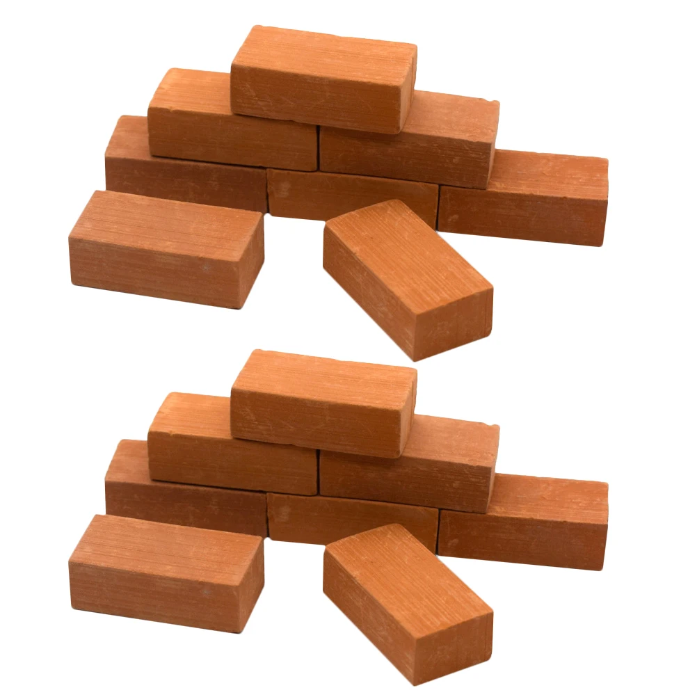 

50 Pcs Children's Handmade Bricks Miniature Wall Manual Decor Figurine Clay Fairy Garden