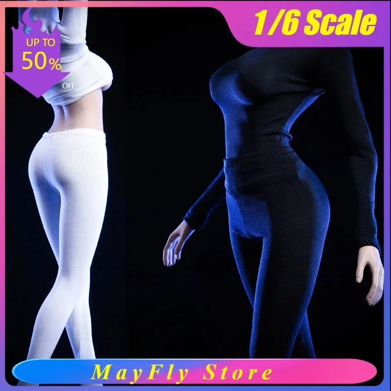 

1/6 Scale Female Soldier Bodysuit Tights Leggings Long Set Clothes Model for 12'' Toy Figures Doll Body Decor
