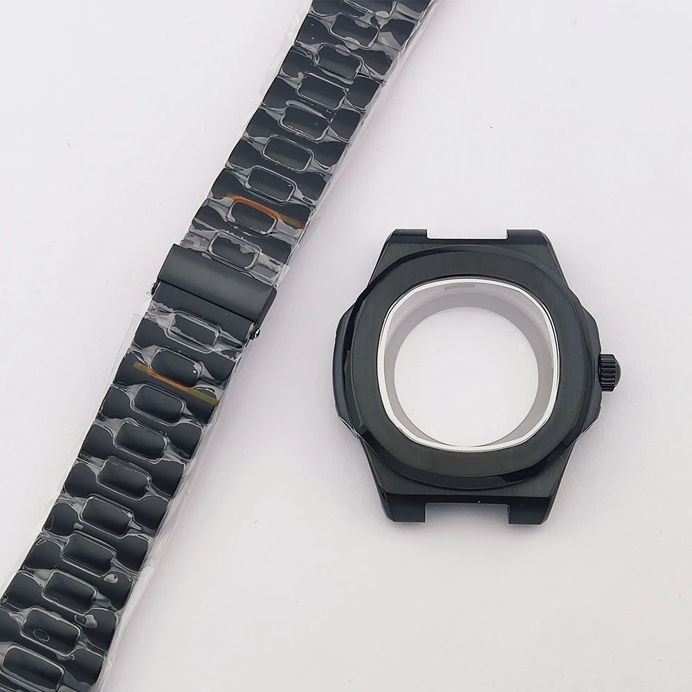 

41mm Watch Case nh35 Case Sapphire Crystal Glass For Nautilu Watch Case Watch Parts NH34/NH35/NH36/NH38 Movement Waterproof