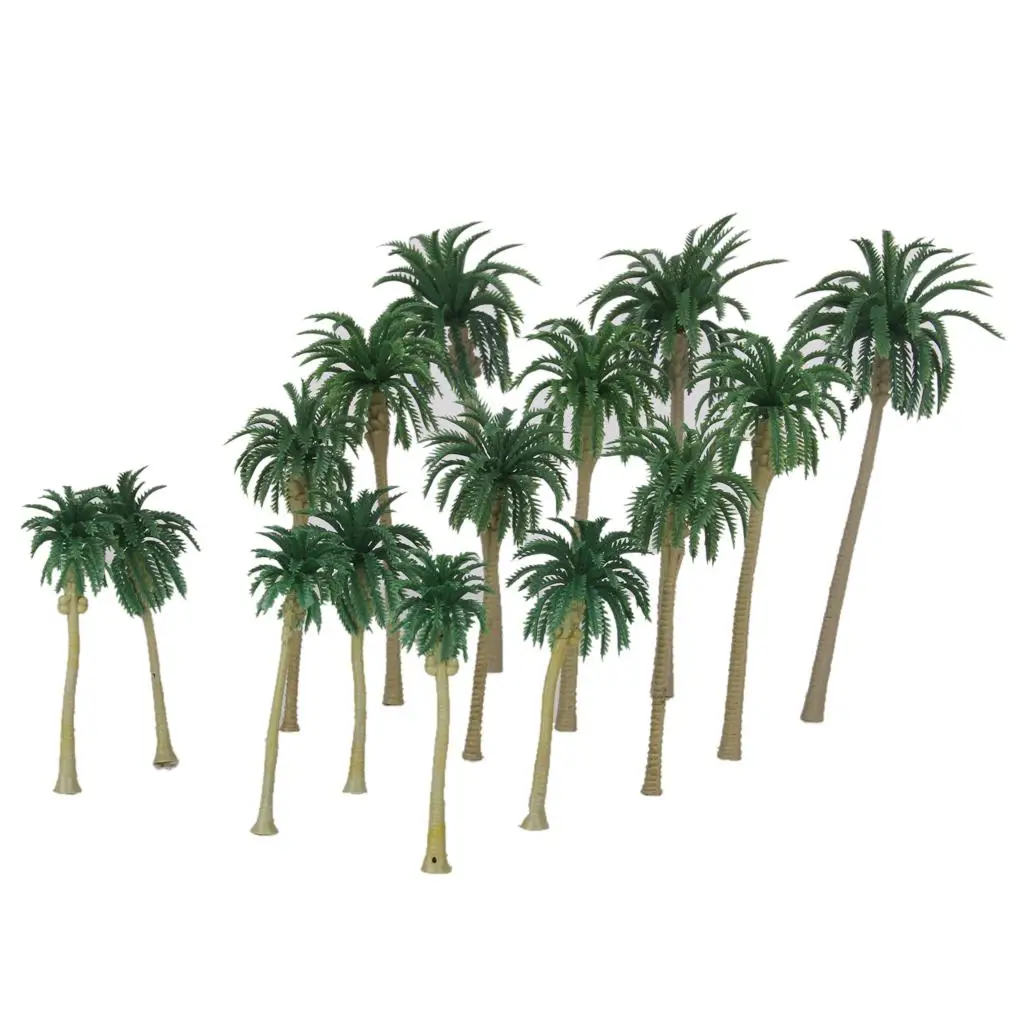 15 Pieces Multi Model Coconut Palms HO for Diorama Landscape