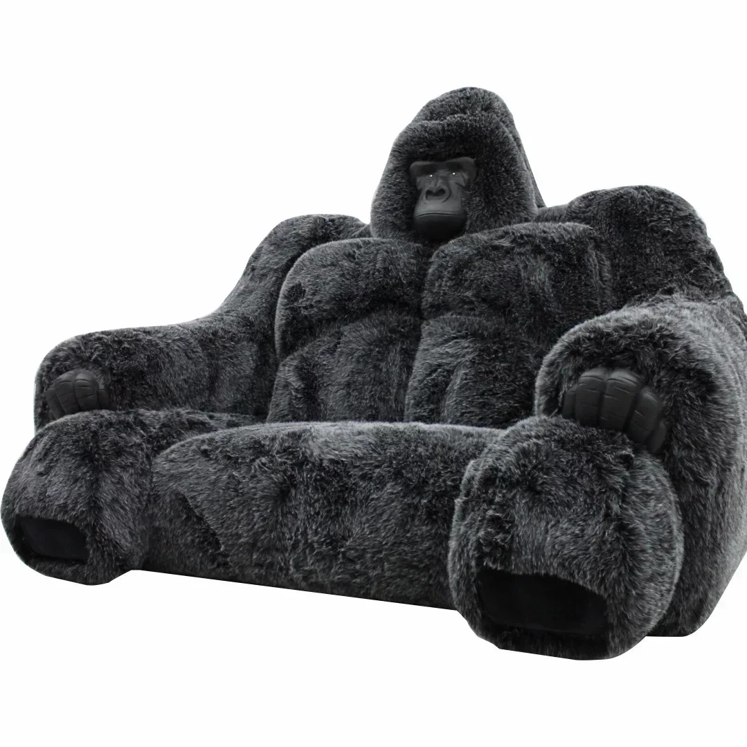 Gorilla chimpanzee animal designer cartoon sofa, diamond orangutan sofa haute couture source factory