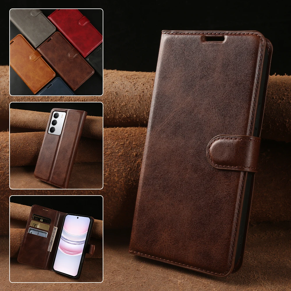 

High Quality PU Leather Phone Case For Realme C85 Pro 4G GT 8 Pro 15X C 85 15 X G T 8 Pro 5G Wallet Stand Cover With Card Slot