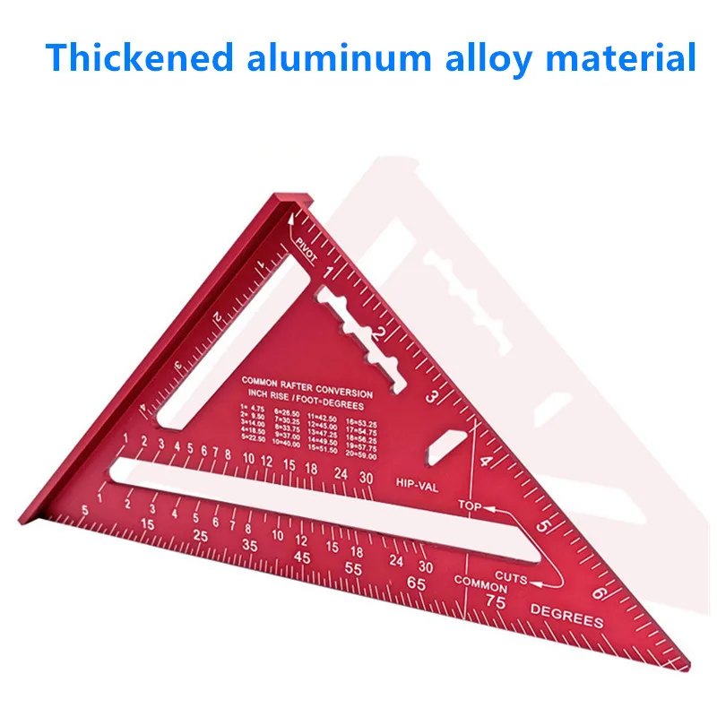 Aluminum Alloy Triangle Ruler Gauges, Speed Protractor Miter, Carpenter Line Scriber, Saw Guide, Precision Measurement Tool, 7\