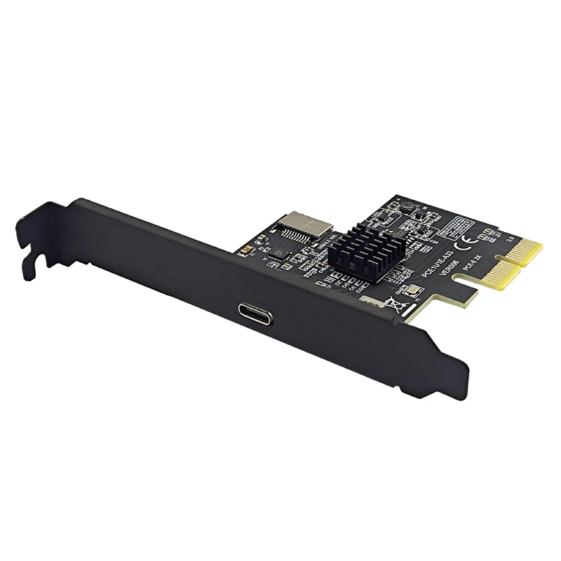 Add On Cards PCI Express X2 to Type-E + Type-C Expansion Card USB3.2 GEN2 10Gbps ASM3142 Chip PCI-E to USB-C Adapter for Desktop