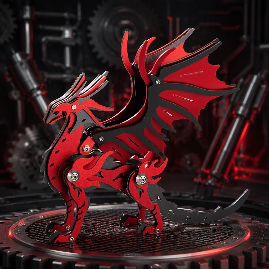 MOKR Mo Yi Long 3D Metallpuzzle Kinderspielzeug Denkspiel-Puzzles für Erwachsene DIY-Modellbausätze Weihnachtsgeschenk Bildungstraining