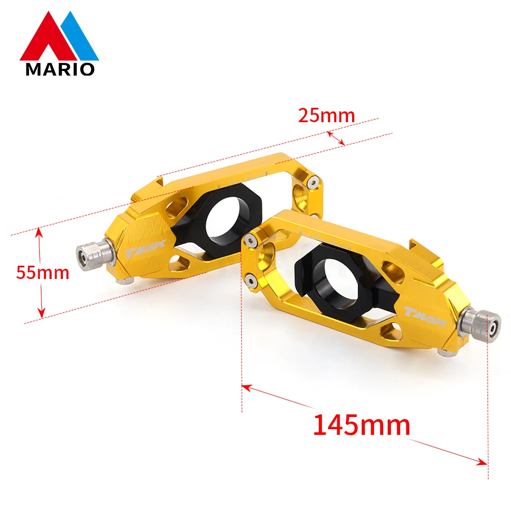 Tmax530 Axle Blocks Chain Adjuster Rear Spindle Tensioners Catena For Yamaha TMAX T-max 530 SX DX 560 Techmax 2020 2021 2022 Red