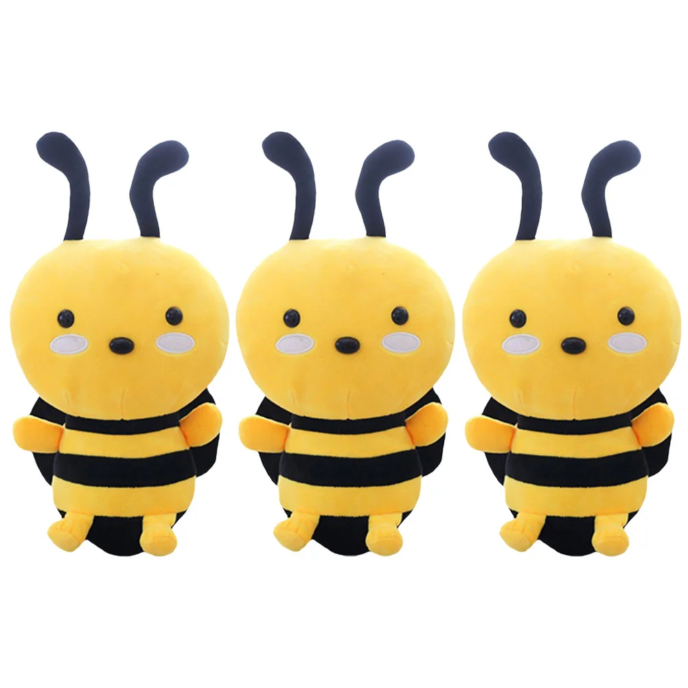 

3 Pcs Gift Bee Baby Car Toy Weighted Plush Pp Cotton Animal Toys Throw Pillow