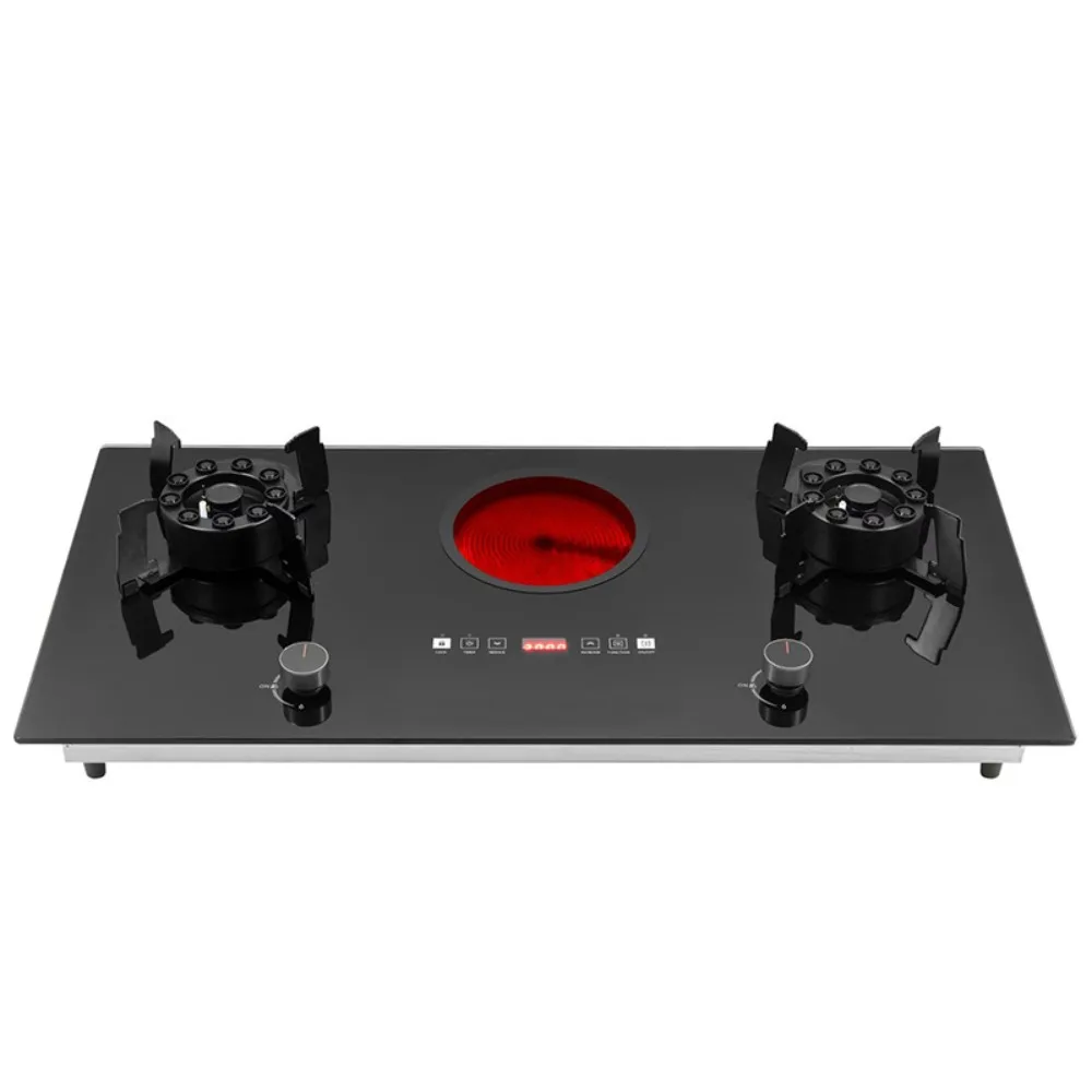 Fogão elétrico de gás liquefeito cerâmico elétrico com disco mágico flamejante de 5 cabeças