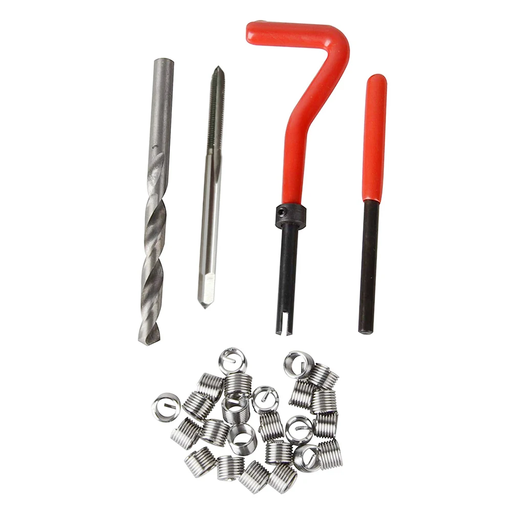 20pcs/30pcs Metric Thread Repair Insert Kit M3 M4 M7 M9 M11 Helicoil Car Pro Coil Tool 304 Stainless Steel Auto Repair Tool Bag