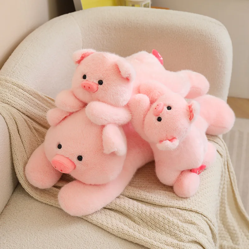 

40-70cm Cartoon Cute Lying Pink Pig Plush Toy Soft Stuffed Animals Anime Fat Piggy Love Tail Dolls Sofa Cushion for Girls Gifts