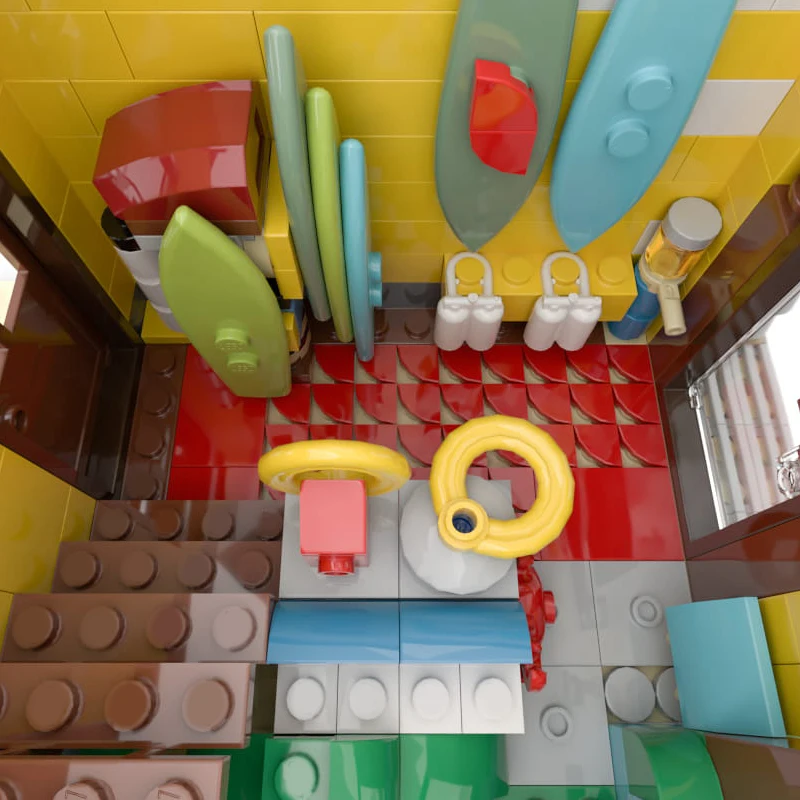 942 PCS House Street Travel Agency MOC Aanpassen Modulair bouwsteen Creatief ontwerp Educatief DIY Jongensspeelgoed Verjaardagscadeau