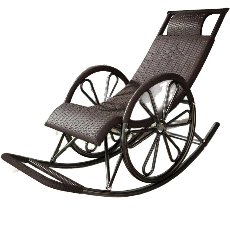 

Lunch break rocking recliner living room balcony home leisure elderly rocking chair retro Chinese durable