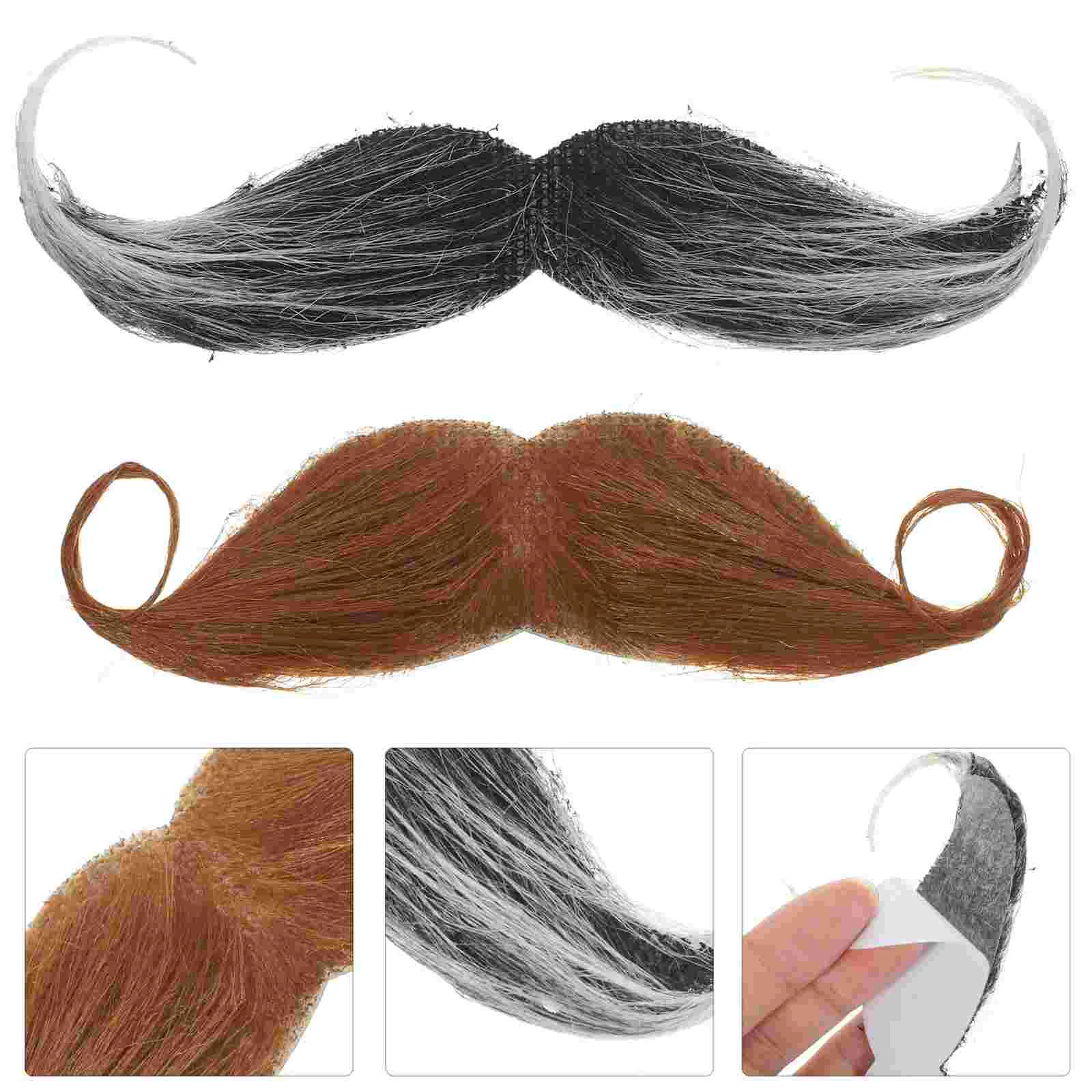 2 Pcs Halloween Beard Costume Fake Mustache Christmas Set Party Props Decorative and Cloth Cosplay Man Elder