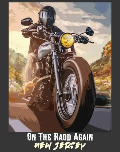 New Jersey On the Road Again Motorcycle Travel Poster Live To Ride The Open Road