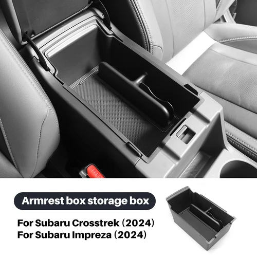 Caja de almacenamiento con reposabrazos central para Subaru Crosstrek 2024 2025, Subaru Impreza, organizador de bandeja con accesorios ABS