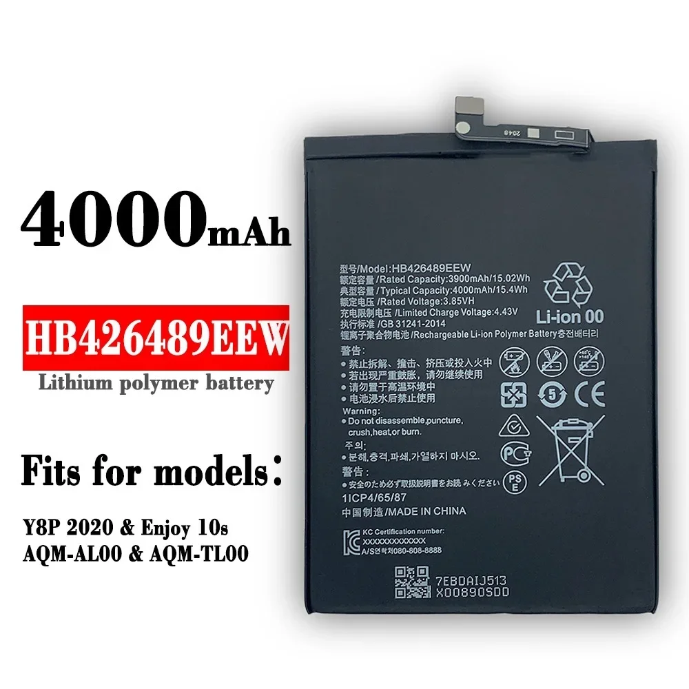 

HB426489EEW 4000mAh Battery For HUAWEI Y8P 2022 Honor V20/Honor Play 4T Pro/Enjoy 10S Replacement Batteries + TOOLS