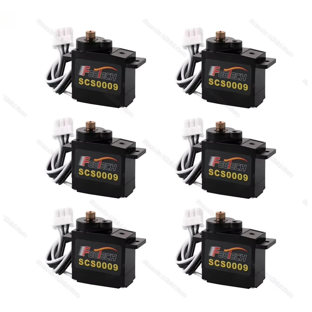 6PCS Feetech SCS009 6V 2.3kg Serial BUS Servo Metal Gearbox Servos for RC Helicopter Smart Robot Humanoid DIY Toys Education