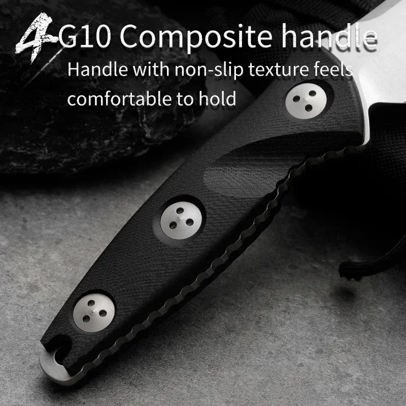 Уличный нож HUANGFU M390 из порошковой стали с ручкой G10 для охоты и приключений выживания