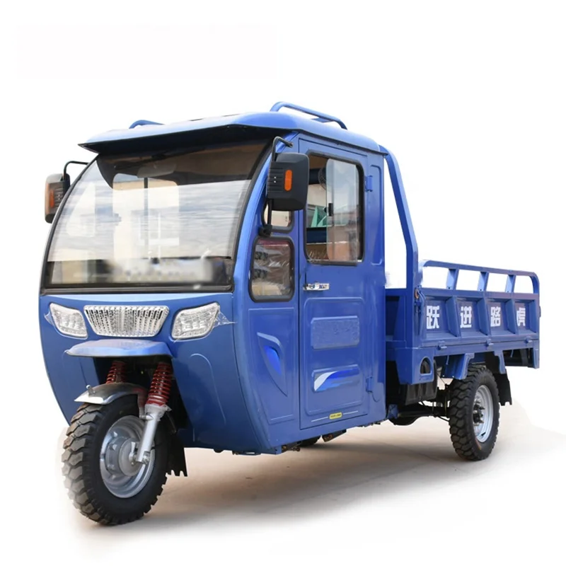Semi Closed Electric Fuel Tricycle 3 Wheeler Tractor With Shed Self Unloading