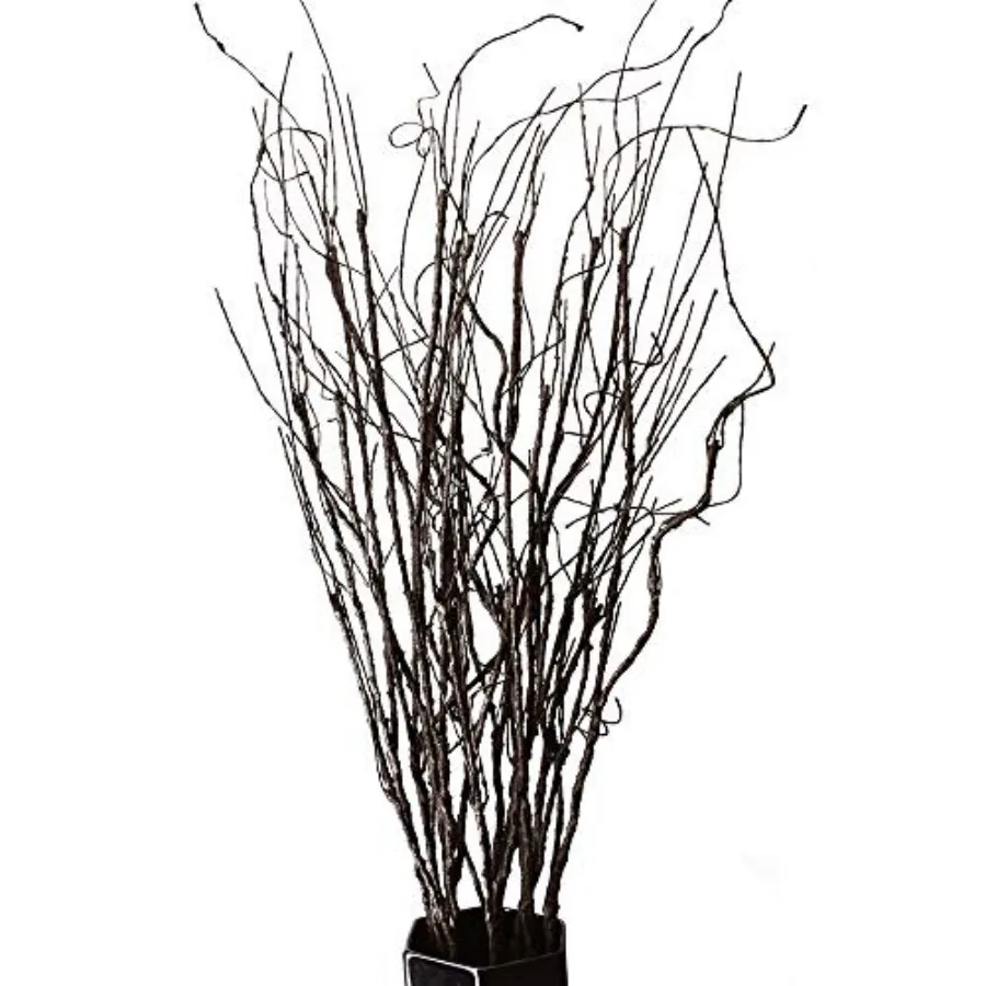 10PCS Lifelike Curly Willow Branches Decorative Dried Artificial Twigs, 30.7 Inches Fake Bendable Sticks Vintage Vines/Stems DI