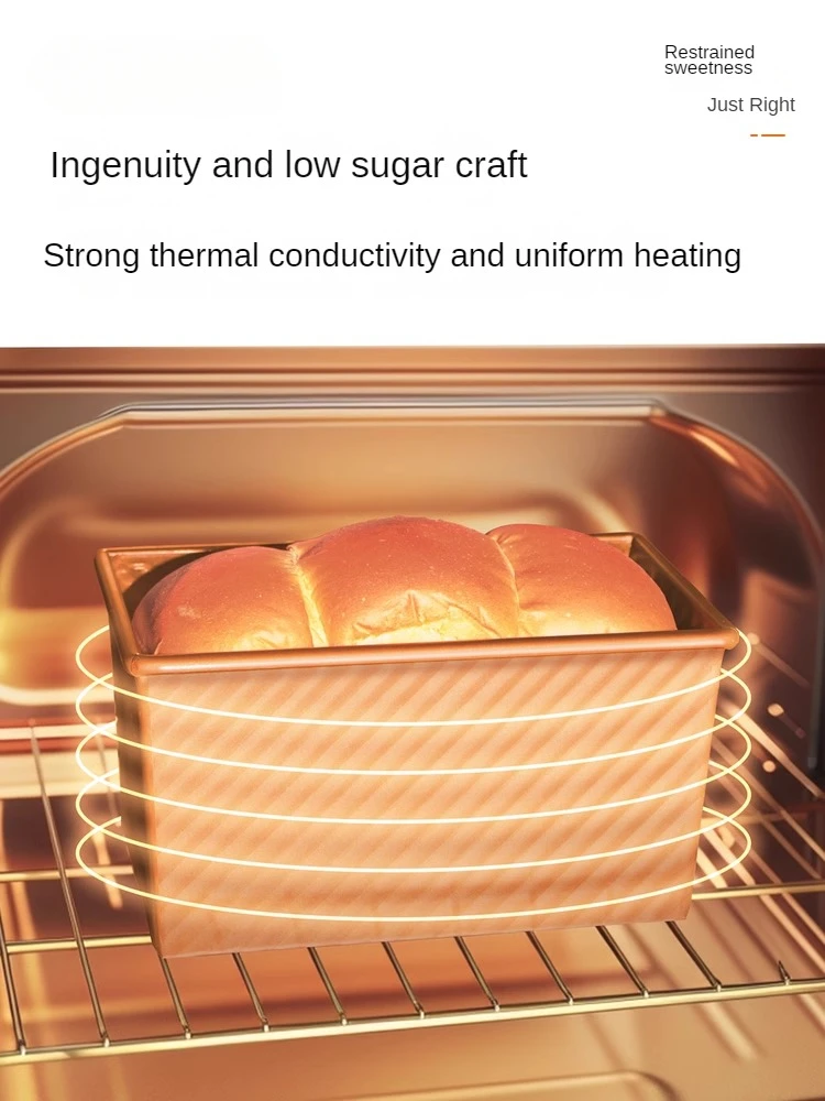 Zackoo Bread Baking Mould Toast Box 450g with Lid Non Stick Small Bread Toast Mold Ripple Baking Loaf Pan Home and Kitchen