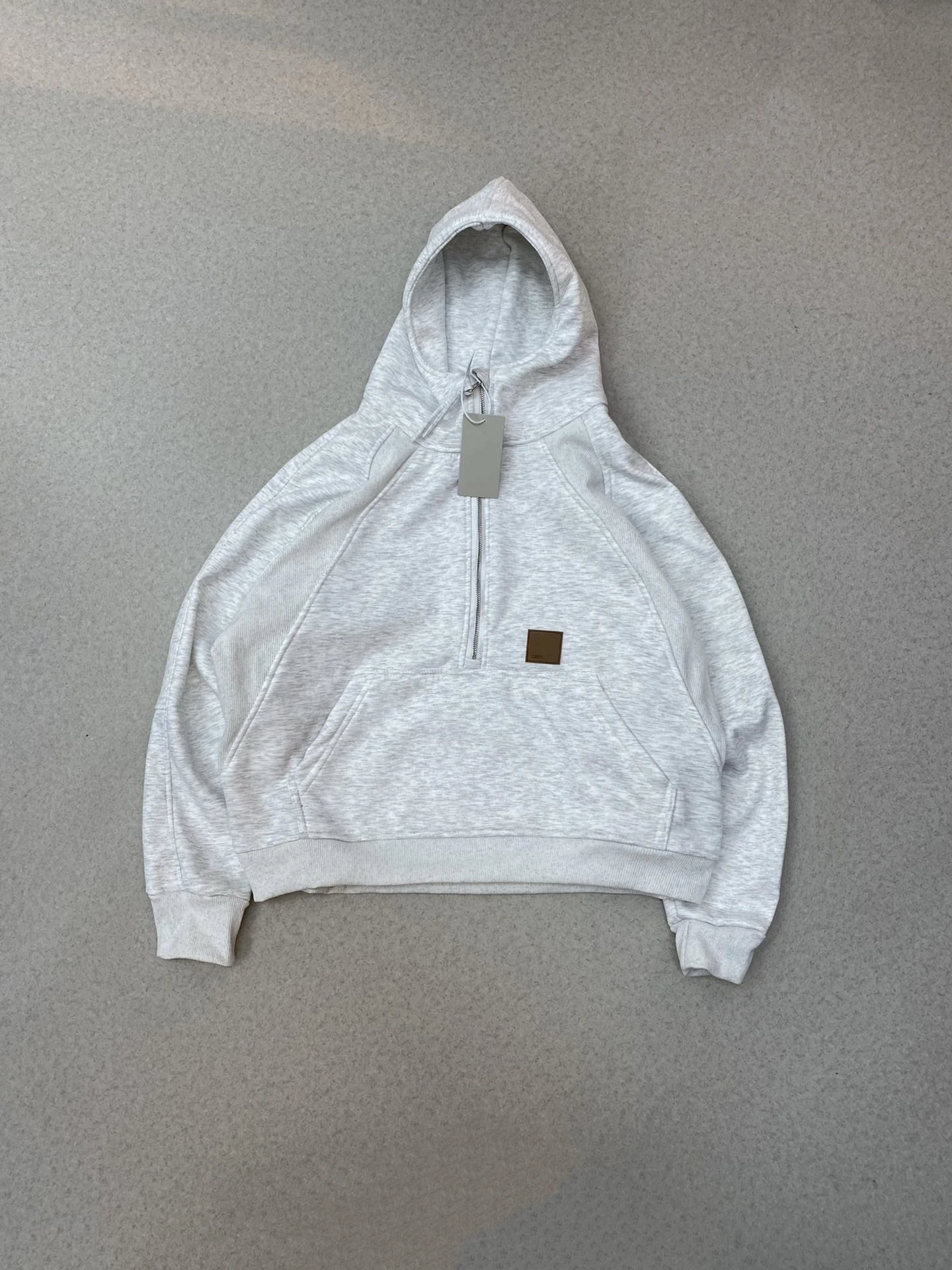 

Couple Hoodie Sweatirt Fce Lined Zip up Heavyweight Ribbed Casual Wear Cotton Pure Logo Patch f Zip Hooded Top