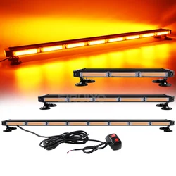 COB LED 스트로브 라이트 바, 지붕 소방관 트럭 자동차 경찰 경고 라이트 바, 비상 깜박임 램프, 앰버 화이트, 12V, 24V, 37 인치, 43 인치, 49 인치