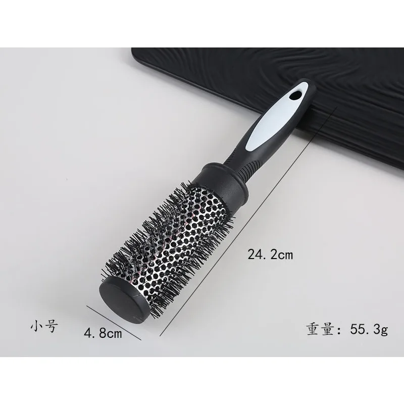 Spazzola per capelli per lo Styling dei capelli pettine in Nylon cilindro pettine per capelli ricci pettine termico in tubo di alluminio pettine a botte rotonda strumento riccio