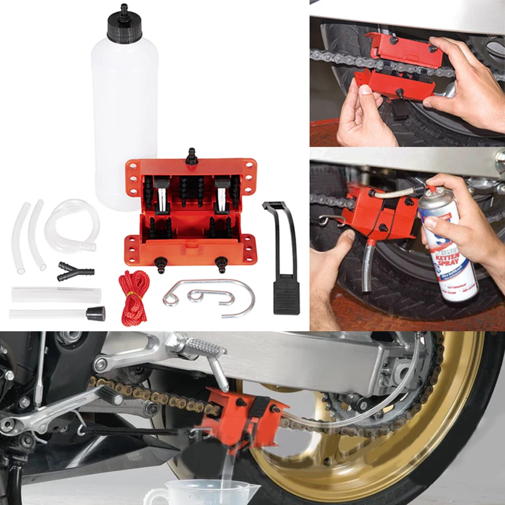 

Motorcycle Bike Chain Oil Storage Tool Box Bicycle Chain Scrubber Tool Chain Cleaning Agent Chain Oil Anti-spray Tool