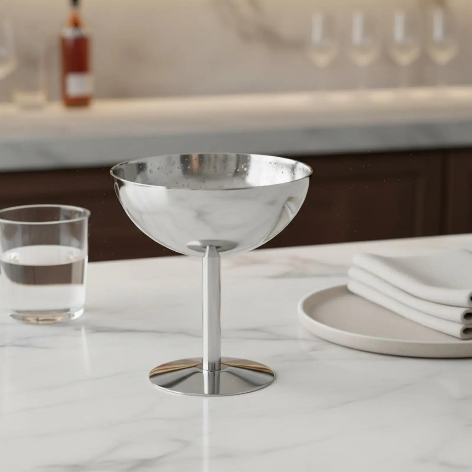 Stainless Steel Dessert Cup Mirror Polished Ice Cream Sundae Cup Stemmed Dessert Bowl Easy to Clean Parfait Bowl Long-Lasting