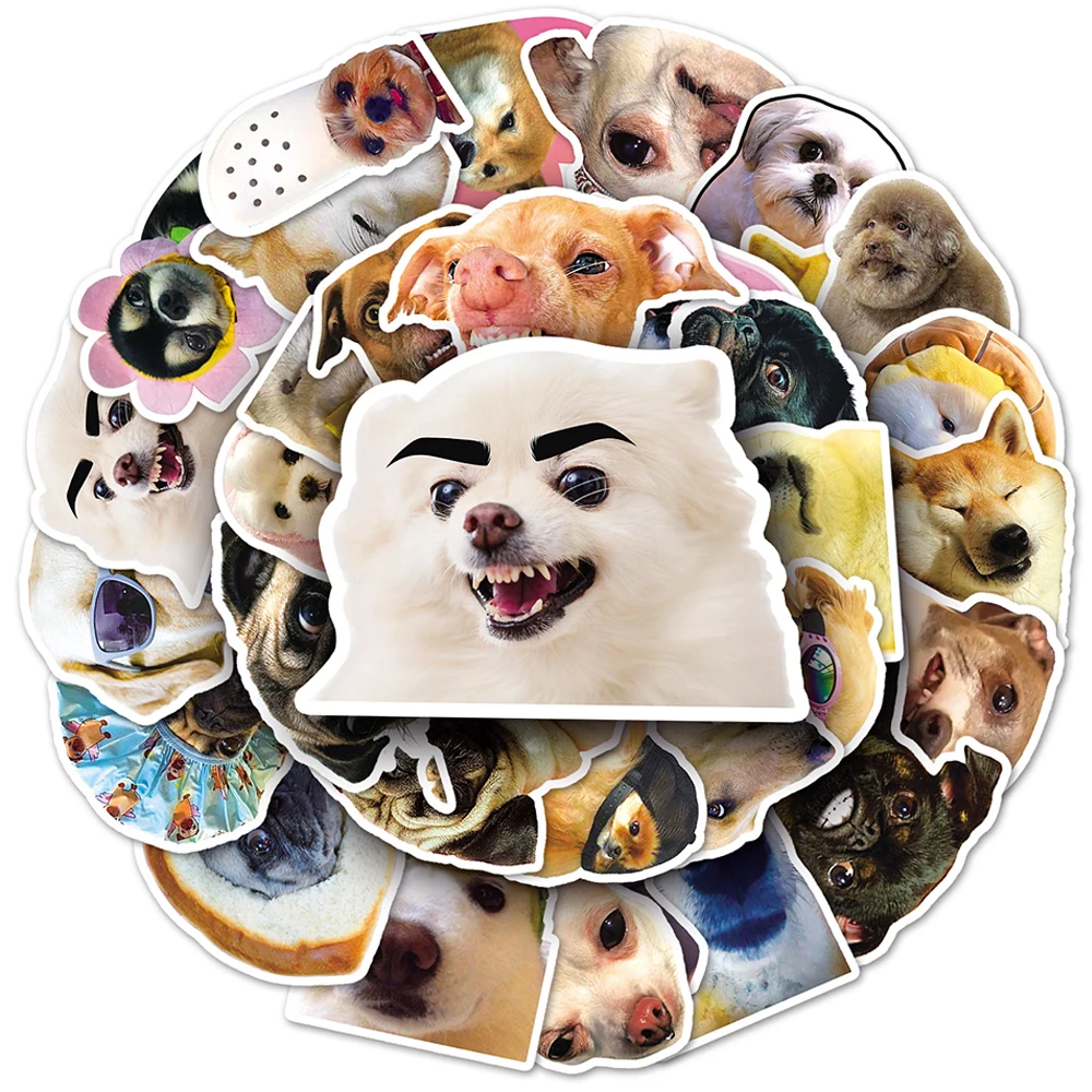 10/30/50 Stück Kawaii Tier-Hunde-Meme-Aufkleber Niedliche Dekorations-Sticker Wasserfeste DIY Laptop Scrapbook Handy Lustige Graffiti-Aufkleber