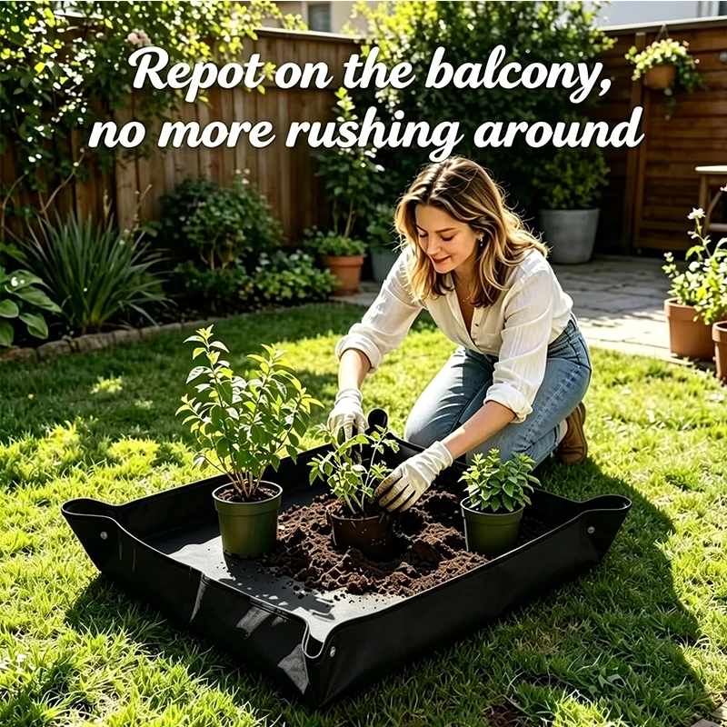 Lock Waterproof Anti Dirty Thicken Basin Cushion Mix Soil Flower Land Mat Gardening Pad Reusable Transplanting Pot Foldable