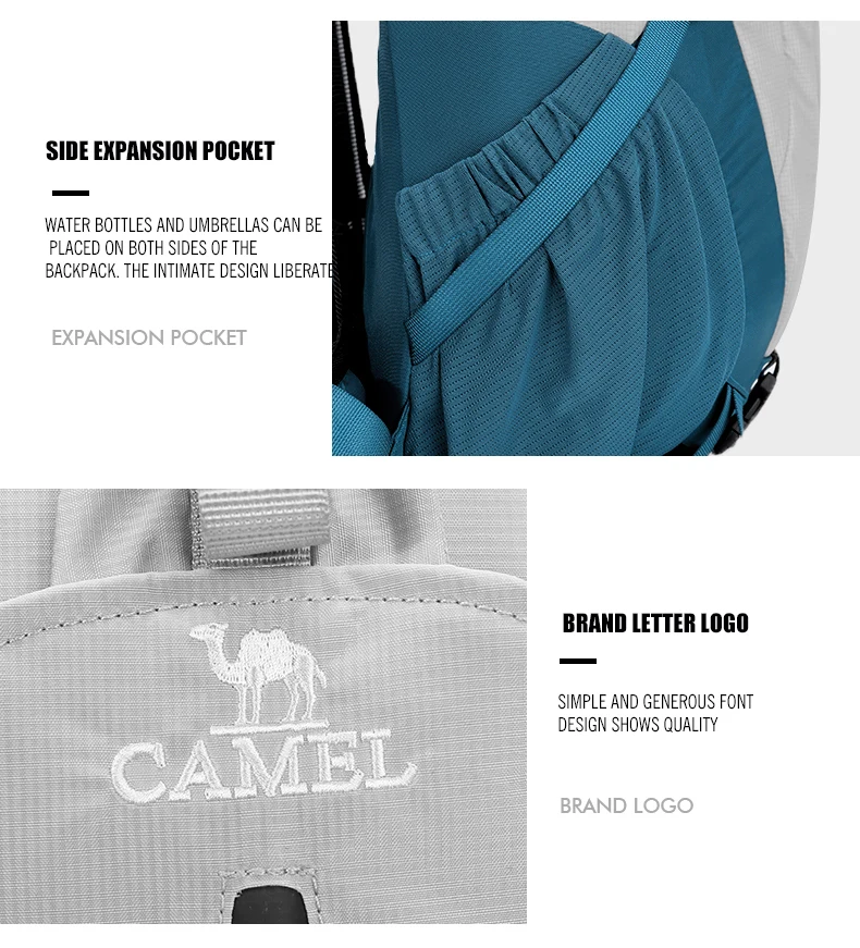 GOLDEN CAMEL Outdoor Mountaineering Bag Backpack Large Capacity Portable Camping Hiking Men And Women Anti-splash Wear-resistant