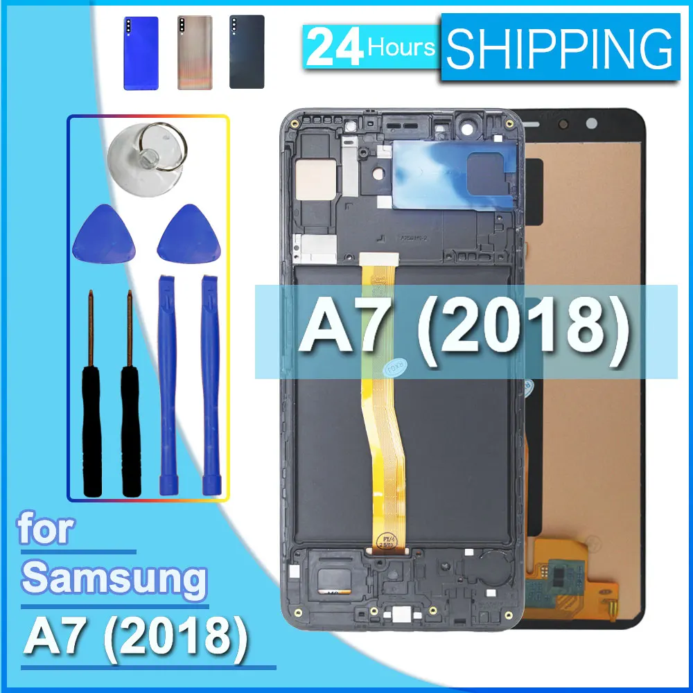 Pantalla LCD A7 A750 para Smsung Galaxy A750F A750G A750X pantalla LCD Digitalizador de pantalla táctil para Samsung A7 A750 LCD con marco