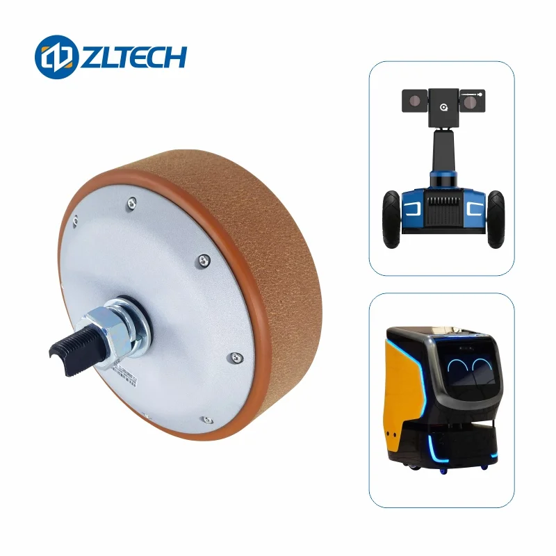 ZLTECH CE LVDS 8インチ 48V 800W 150RPM 300kg耐荷重 IP65 4096線エンコーダ ブラシレスDCハブホイールモーター PUタイヤ付き ロボット用