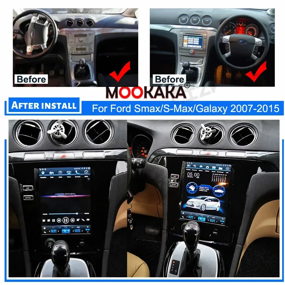 2 Din Android 11 Car Radio for Ford S-Max Galaxy 2007-2015 8GB+256GB Wireless CarPlay GPS Navigation DSP Multimedia Head Unit
