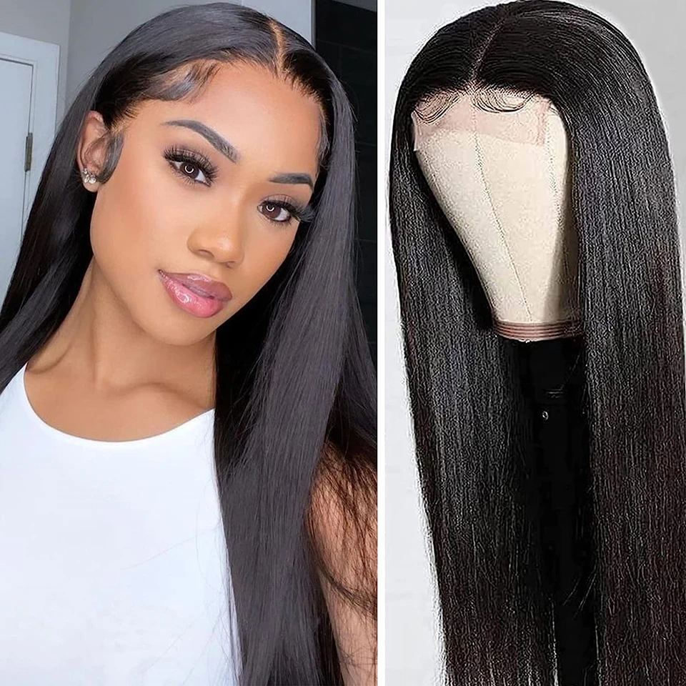 Bone Straight Lace Front Wigs Human Hair Pre Plucked 13x4 Transparent Lace Frontal Wigs for Women Natural Hairline