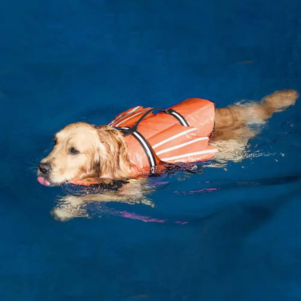 

Pet Life Jacket Vest Collar Harness Reflective Design Breathable Polyester Pet Dog Swimming Summer Swimwear Clothes