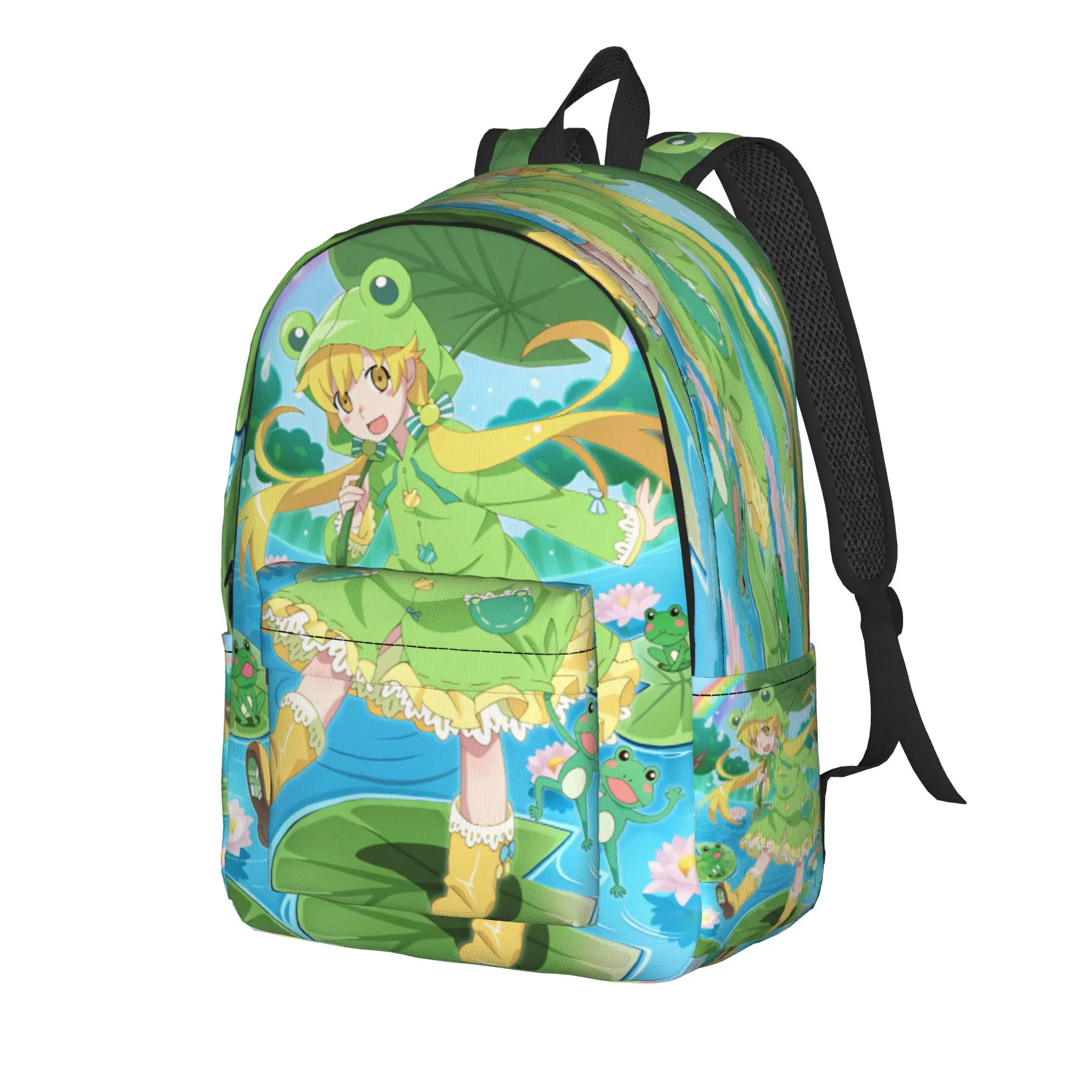 Oshino shinobu monogatari Backpack  Streetwear Backpacks Boy Girl Daily Breathable School Bags Custom Rucksack