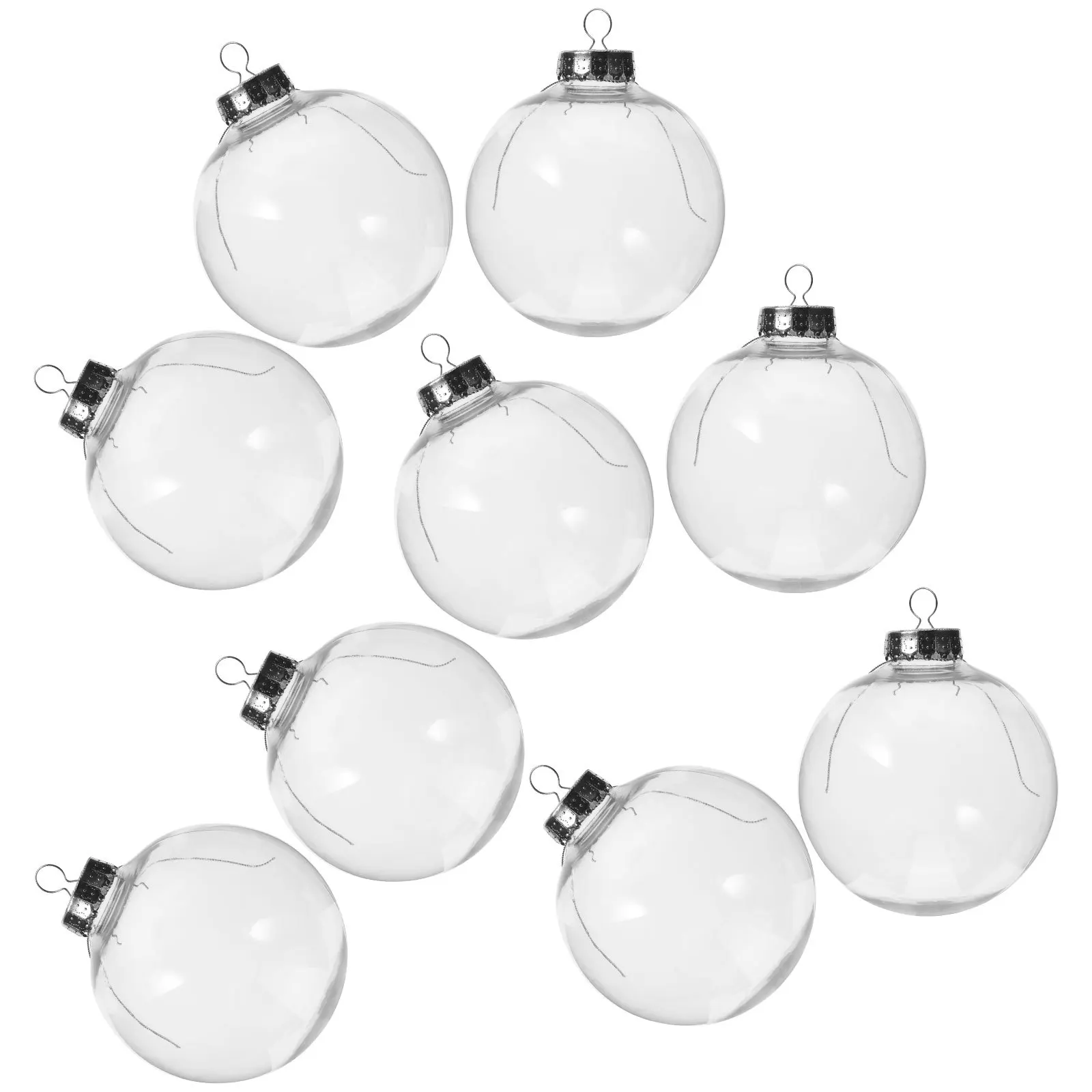 

10Pcs Christmas Tree Hanging Balls Transparent DIY Xmas Festival Party Decor Ornament Supplies Transparent Balls