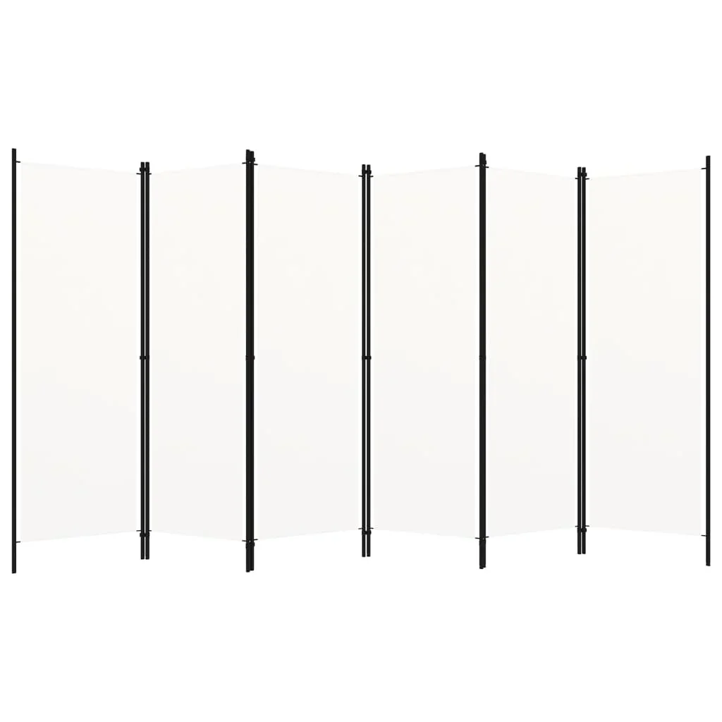 Vidaxl White 6-Panel Room Divider 300X180 Cm Privacy Screen,Blackout Screen,Interior Decoration