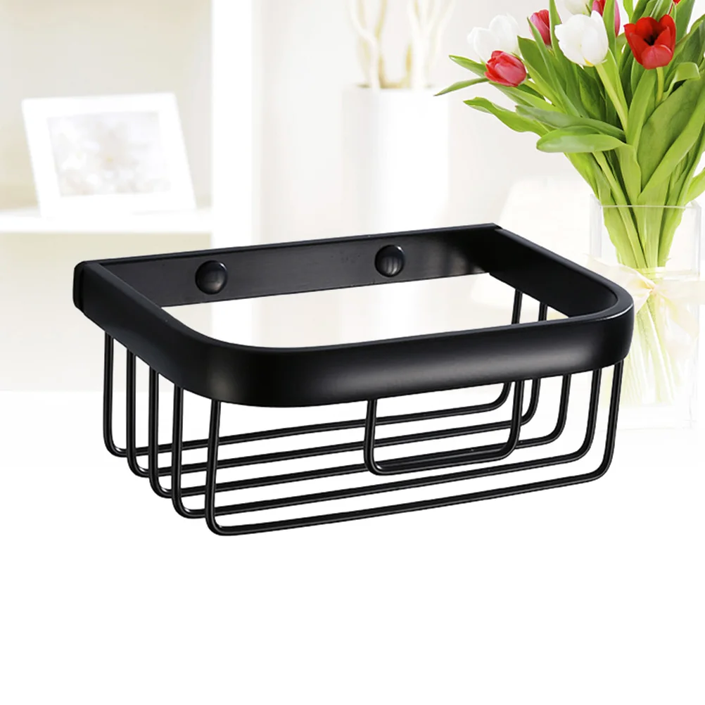 

European Style Wall Mounted Bathroom Shelf Black Space Aluminium Makeup Storage Rack Shower Toilet Paper Holder for Bathroom