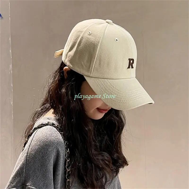 Y88A قبعات البيسبول حرف واحد نمط موضة أبي قبعة القطن أقنعة الشمس قبعة للنساء ذيل حصان إكسسوار يومي 7 اللون