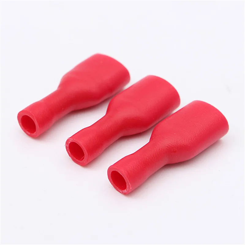 20/50/100Pcs Red + Blue 6.3mm Female Insulated Spade Crimp Terminal Wire Connector For 0.5-2.5mm Electrical Wire Cable Connecors